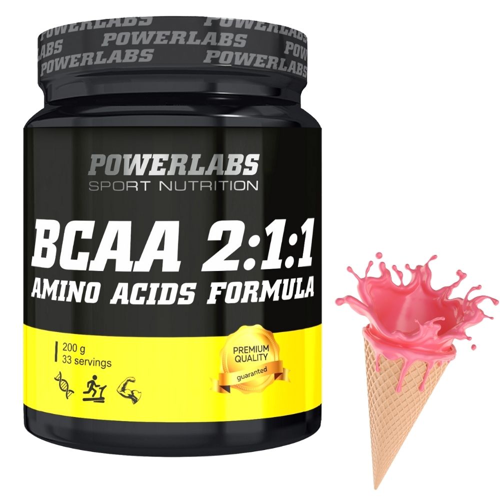 BCAA PowerLabs BCAA (БЦАА) 200 g Bubble Gum
