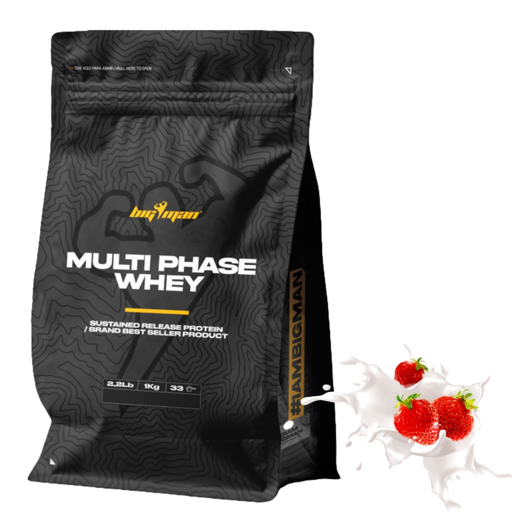 Протеин BIG MAN NUTRITION Multi phase Whey Protein 1000 g Клубника 