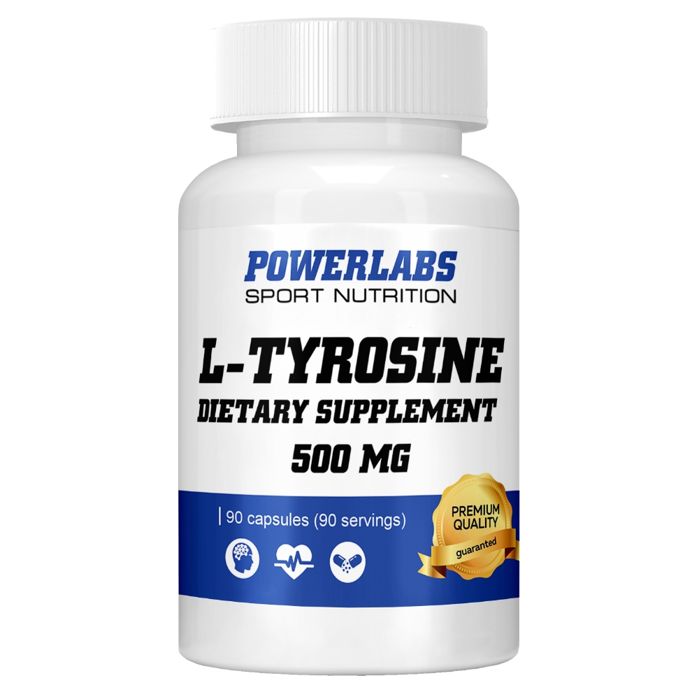 Аминокислотный комплекс PowerLabs L-tyrosine (Л-тирозин) 500 mg 90 капсул