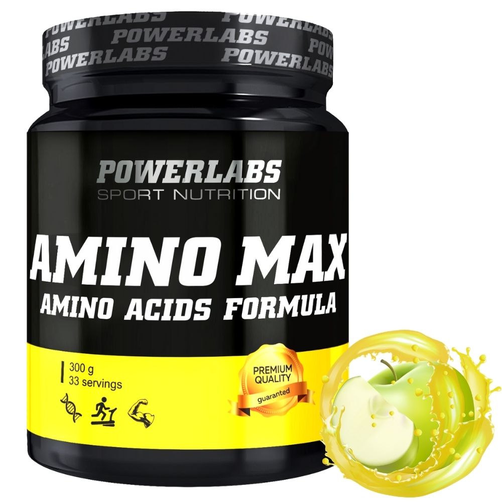 Аминокислотный комплекс PowerLabs Amino Max (Комплекс аминокислот) 300 g Яблоко