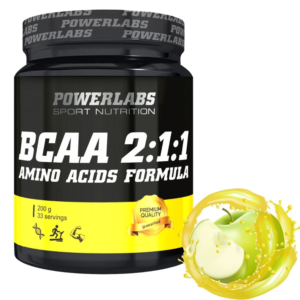 BCAA PowerLabs BCAA (БЦАА) 200 g Яблоко